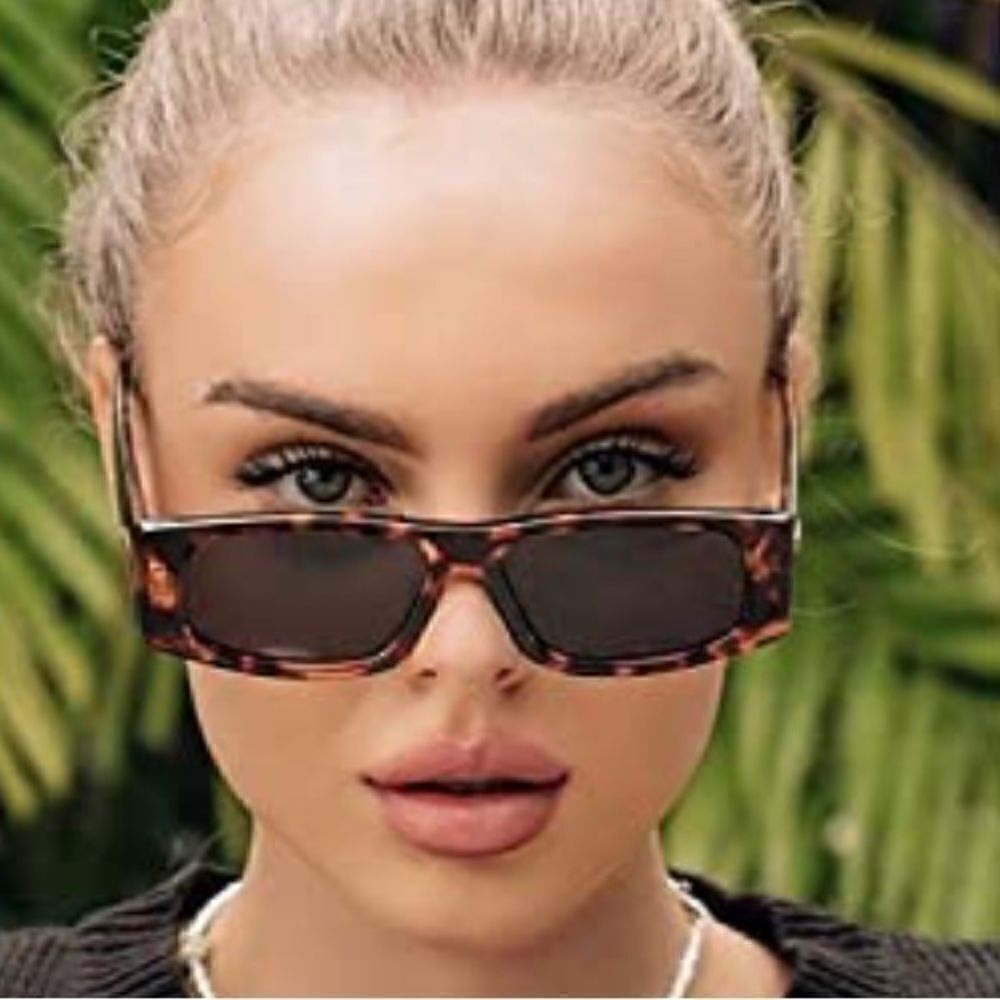 Retro Vintage Rectangular Sunglasses 